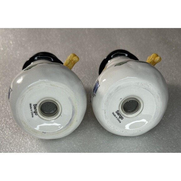 Sango The Sweet Shoppe  Snowman Salt Pepper Shakers Hand Painted Collectible - Picture 3 of 3